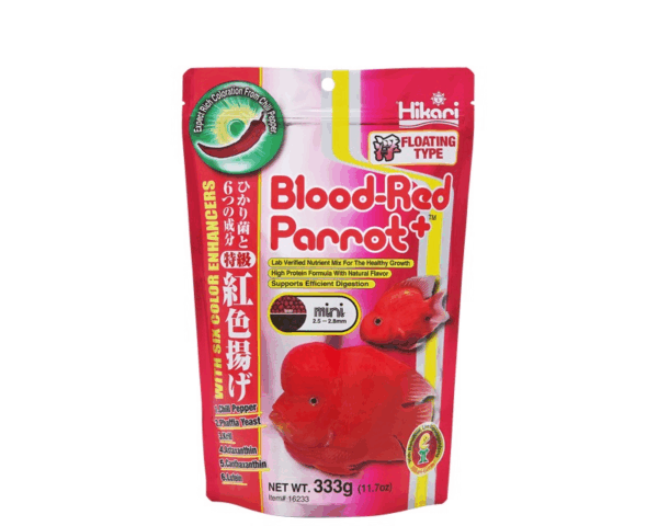 Hikari Tropical Fish Food Blood Red Parrot+ Floating Type Mini Pellets (333g)