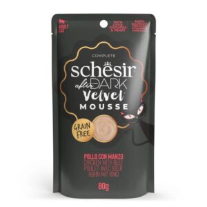 Schesir After Dark Velvet Mousse Cat Pouch Chicken With Beef (80g)