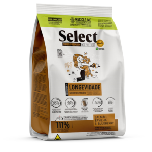 Select By Monello Longevity Medium & Large Breed Senior 5+ Dog Dry Food Salmon, Pea & Blueberry