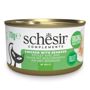 Schesir Complements Wet Cat Chicken with seabass in Jelly Can 12x70g