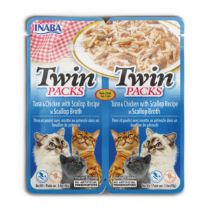 Inaba Cat Twin Packs Tuna & Chicken With Scallop Recipe (40g)