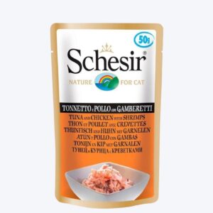 Schesir Cat Pouch TUNA CHICKEN&SHRIMPS 50G