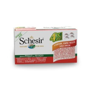 Schesir Dog Can POLLO MANZO 85G*4PCS