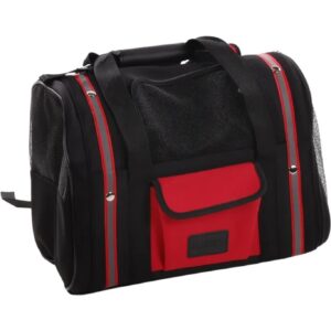 Flamingo Cat & Dog Backpack Domi Black and Red (L:42cm- W:21cm- H:28cm)