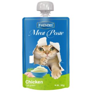 Faenbei Meat Paste Cat Pouch With Chicken & Cat Grass (90g*12pcs)